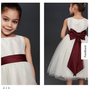 Wine Flower Girl Sash